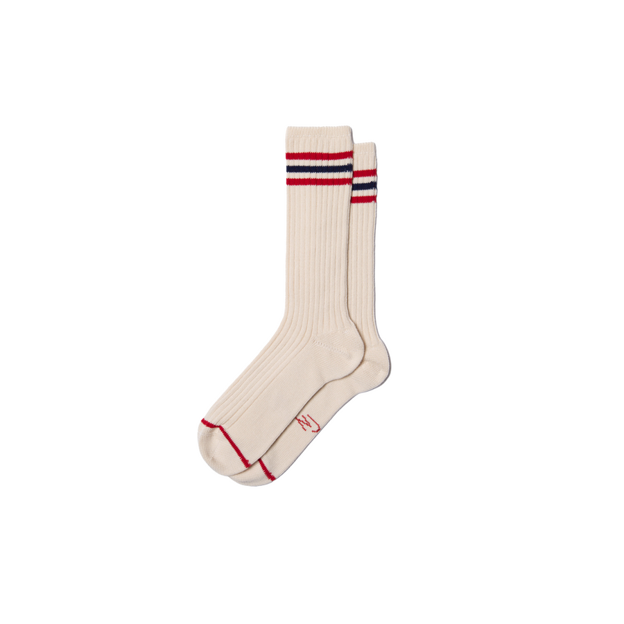 Nudie Jeans • Retro Tennis Socks • Off-White/Red