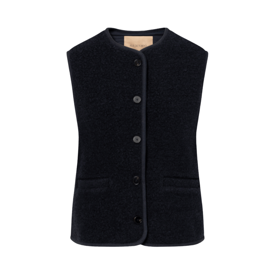 Rue de Tokyo • Cas Teddy Vest • Dark Navy