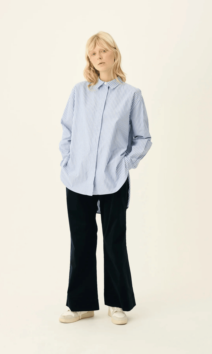 Rue de Tokyo • Shelby Stripe Shirt • Blue White Stripe