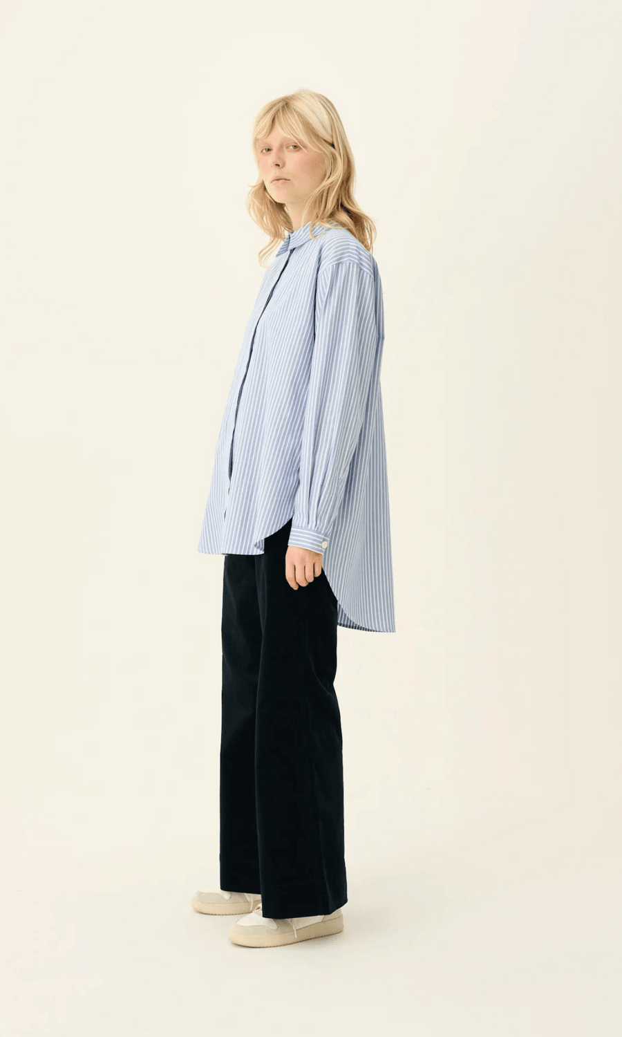 Rue de Tokyo • Shelby Stripe Shirt • Blue White Stripe
