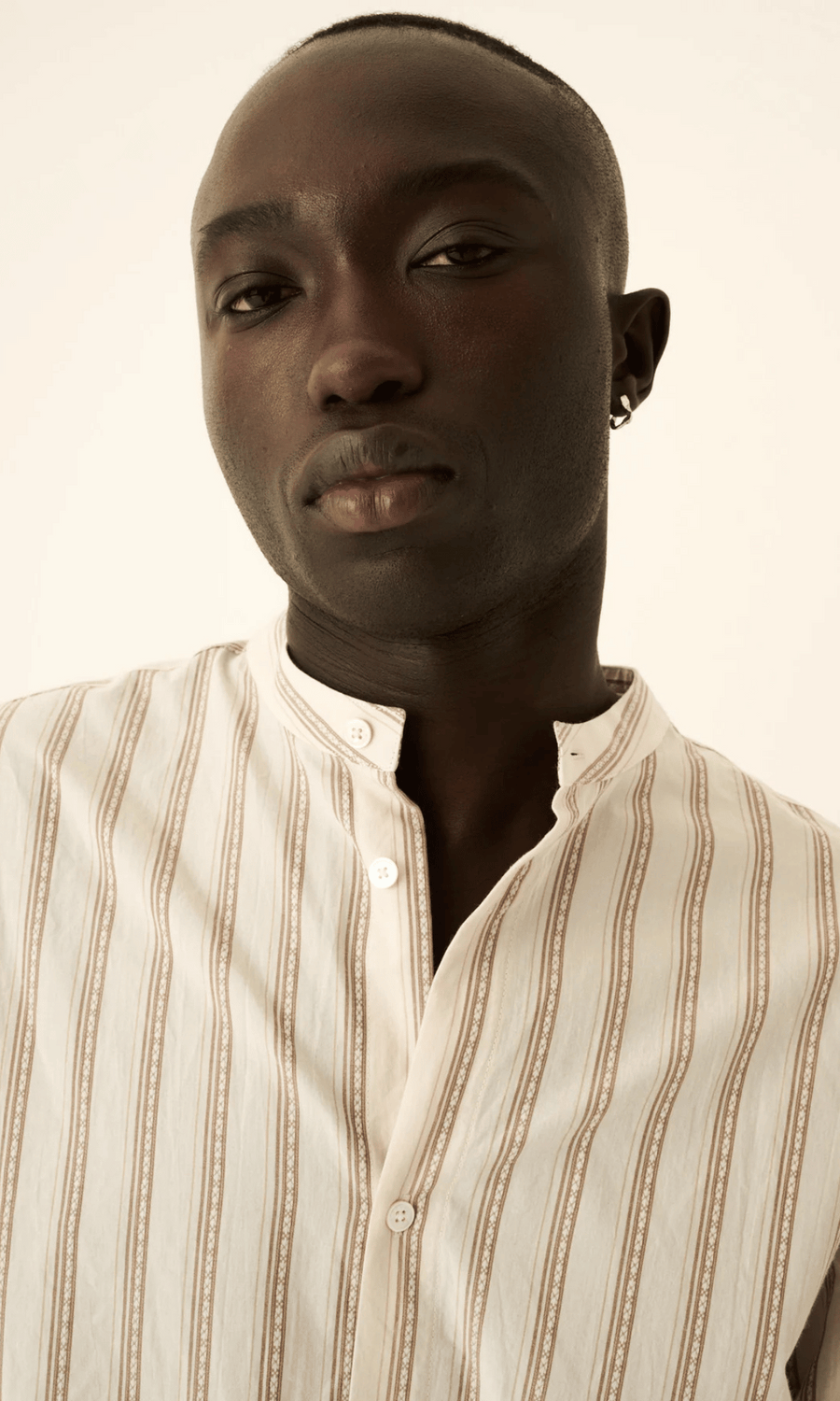 Rue de Tokyo • Sydney Shirt • Beige Camel Stripe