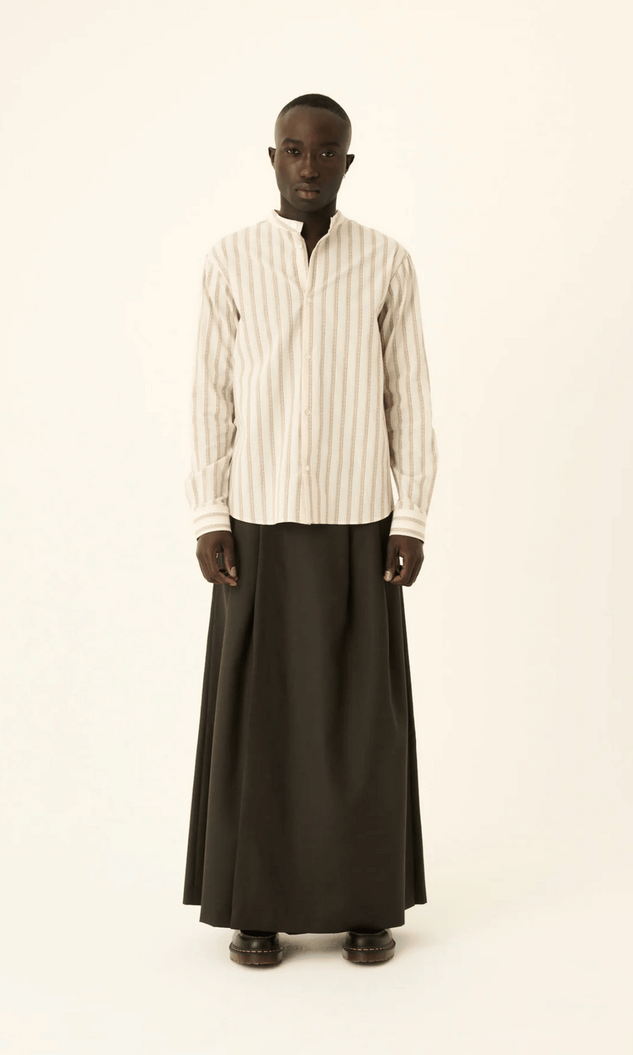 Rue de Tokyo • Sydney Shirt • Beige Camel Stripe
