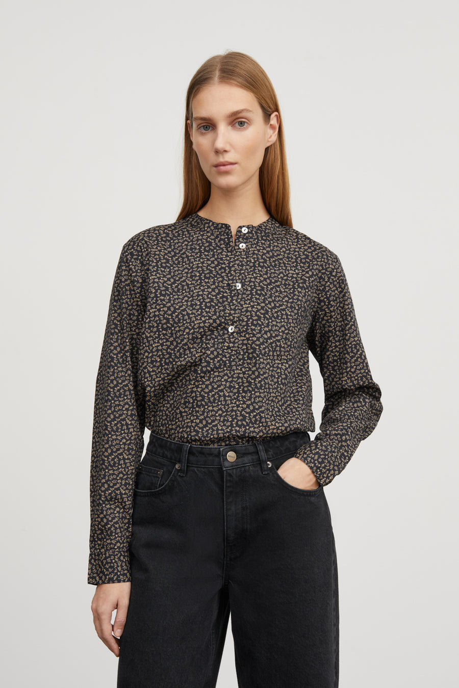 Skall Studio • Agnes Shirt • Eline Print/Black/Brown