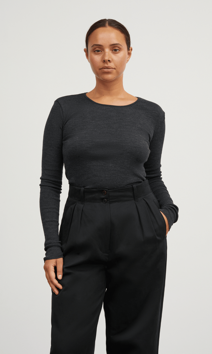 Skall Studio • Amy Blouse • Dark Grey Melange