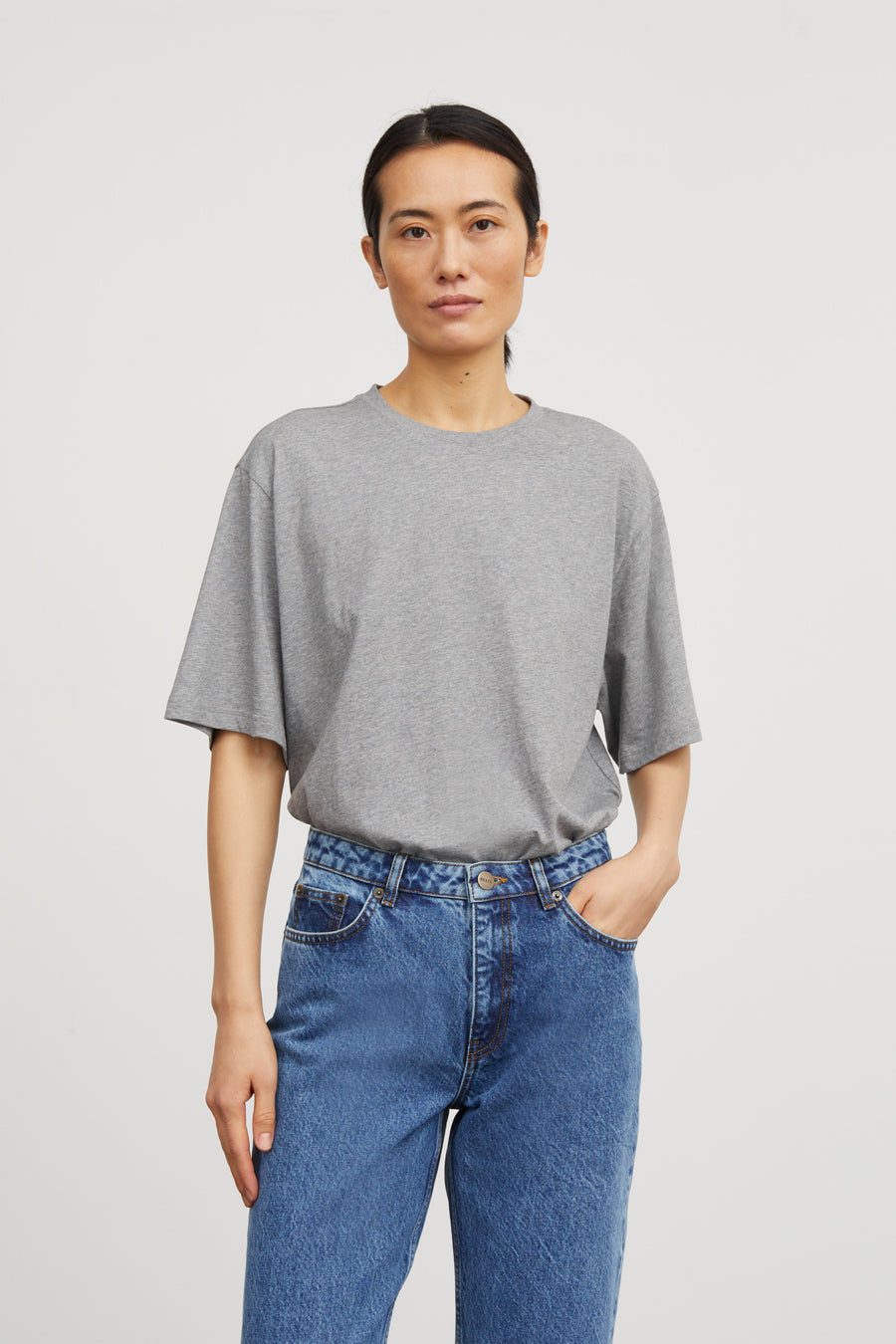 Skall Studio • Andy Oversized Tee • Mid Grey Melange