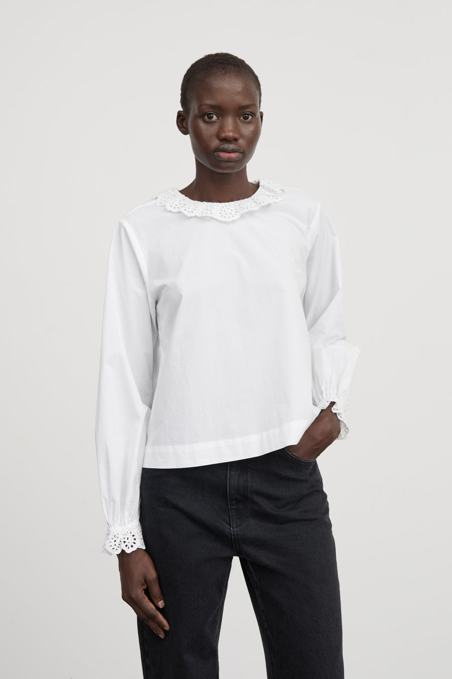 Skall Studio • Cornflower Blouse • Optic White