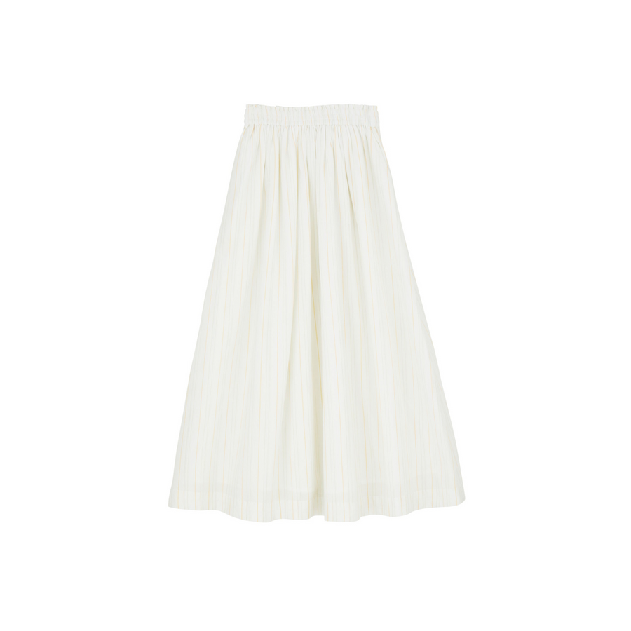 Skall Studio • Dagny Skirt • White/Yellow Dobby Stripe