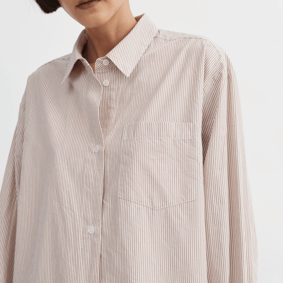 Skall Studio • Edgar Shirt • Warm Beige/White Stripe