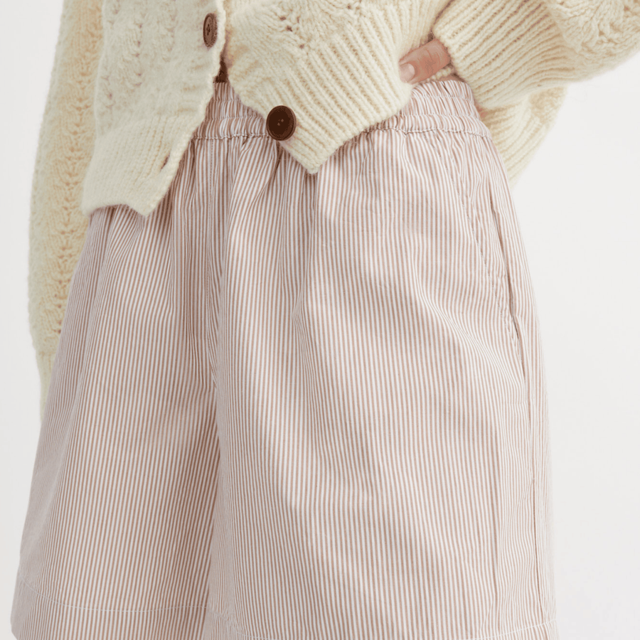 Skall Studio • Edgar Shorts • Warm Beige/White Stripe