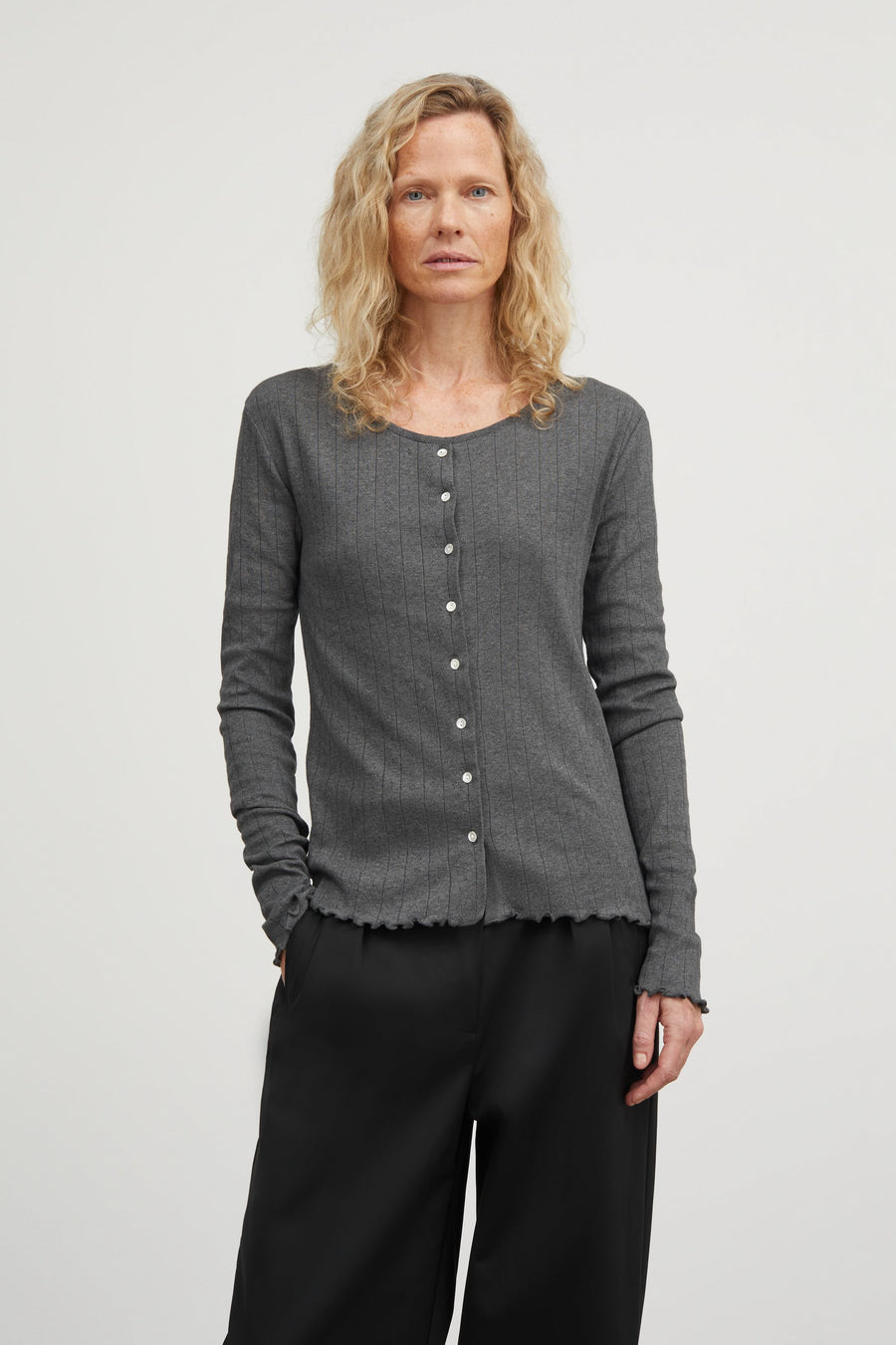 Skall Studio • Edie Cardigan • Dark Grey Melange