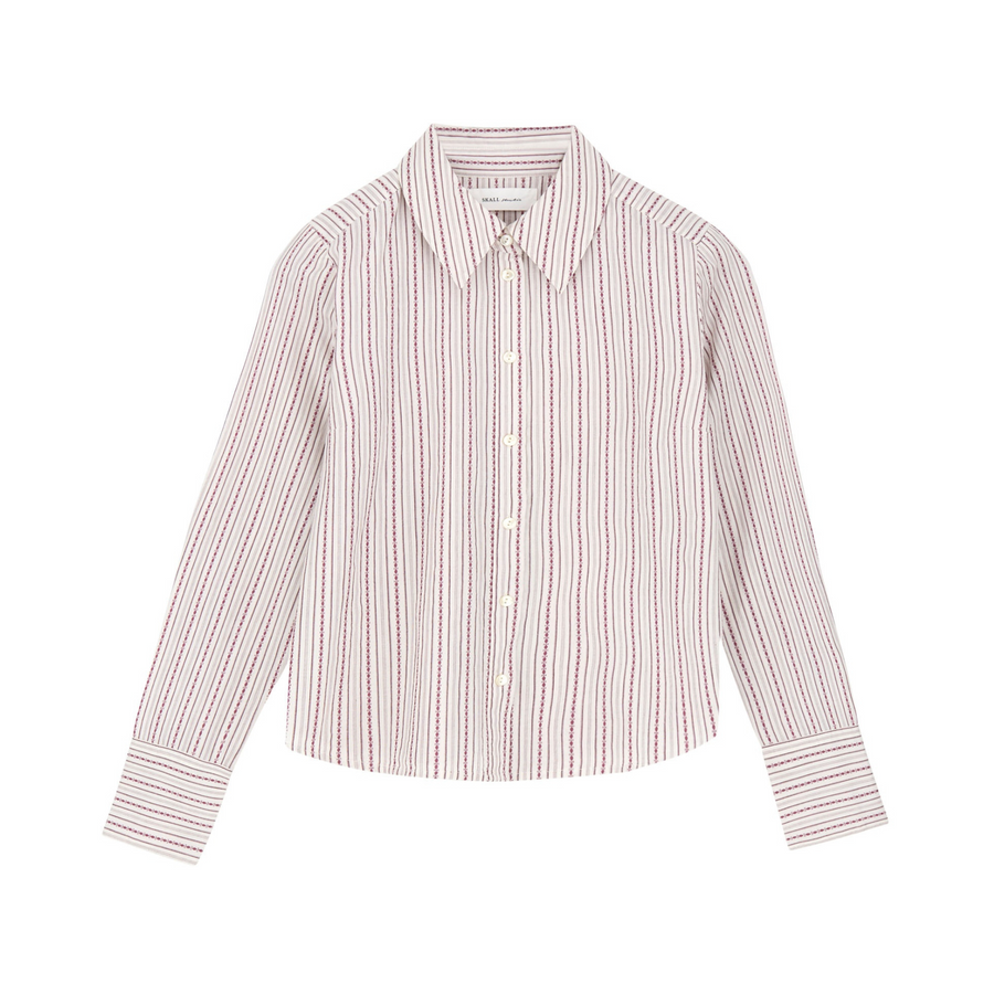 Skall Studio • Fauna Shirt • Raspberry/Cream Stripe