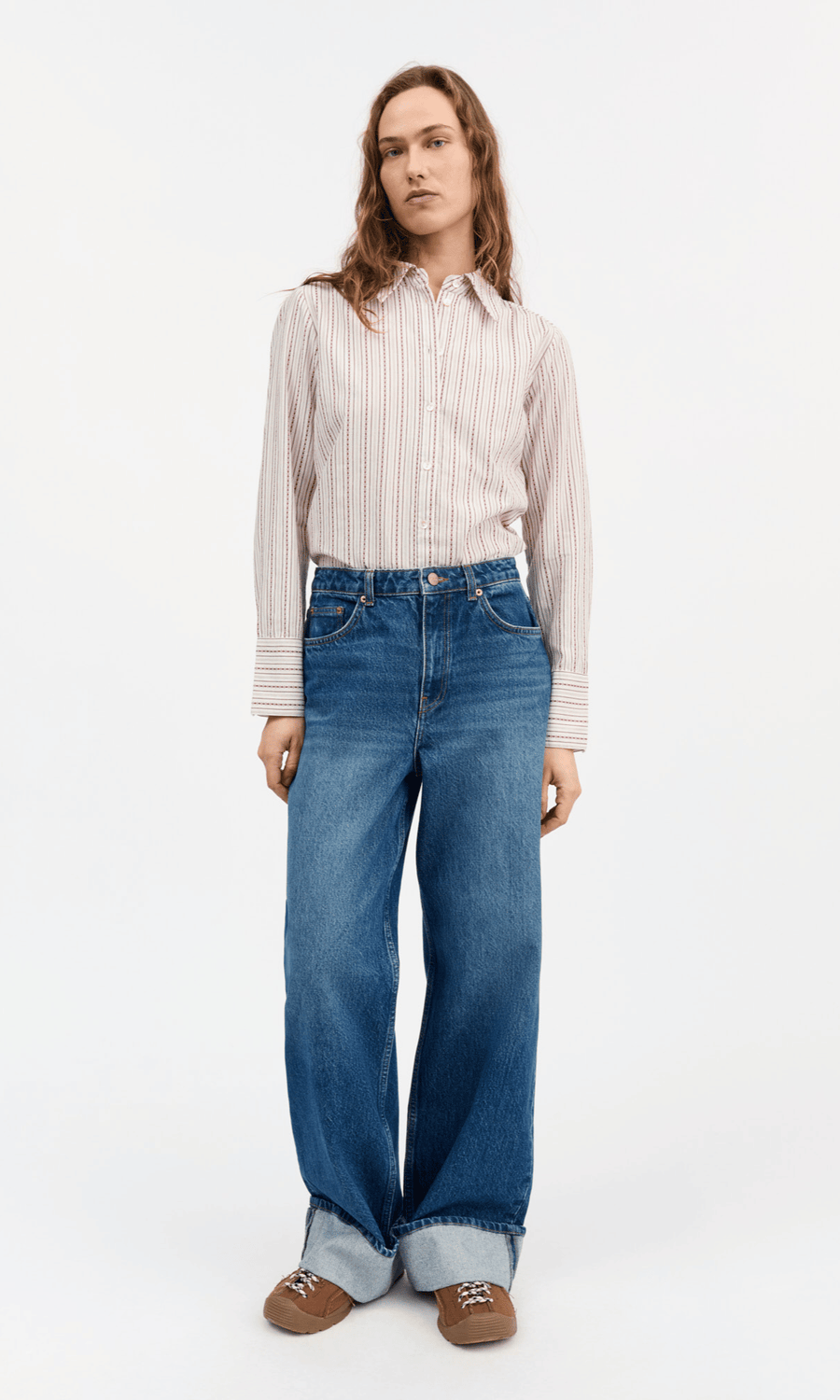 Skall Studio • Fauna Shirt • Raspberry/Cream Stripe