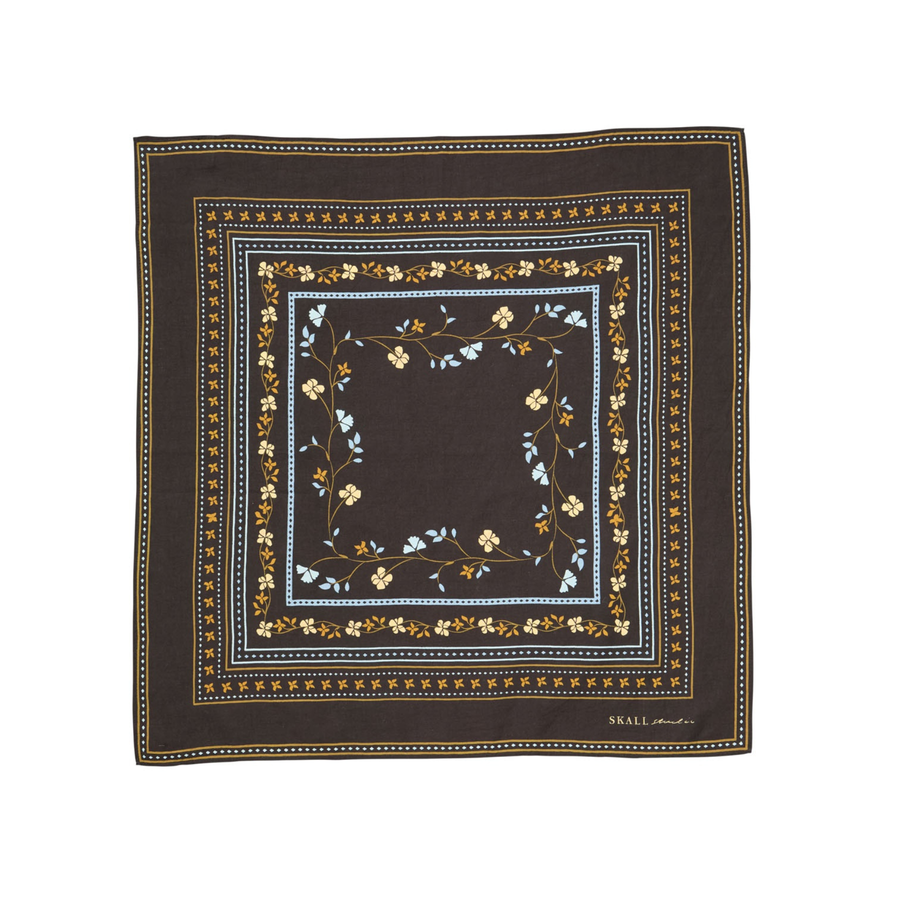 Skall Studio • Floral Scarf • Dark Brown
