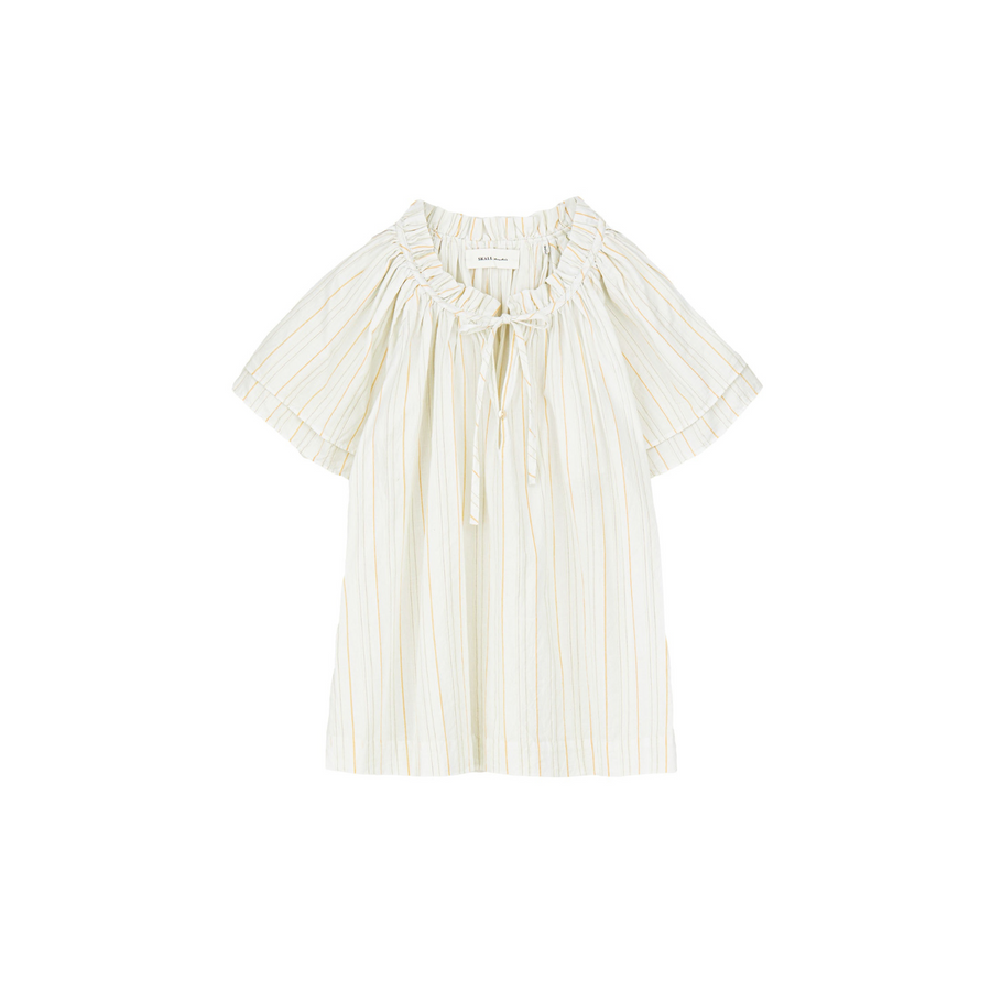 Skall Studio • Grace Blouse • White/Yellow Dobby Stripe