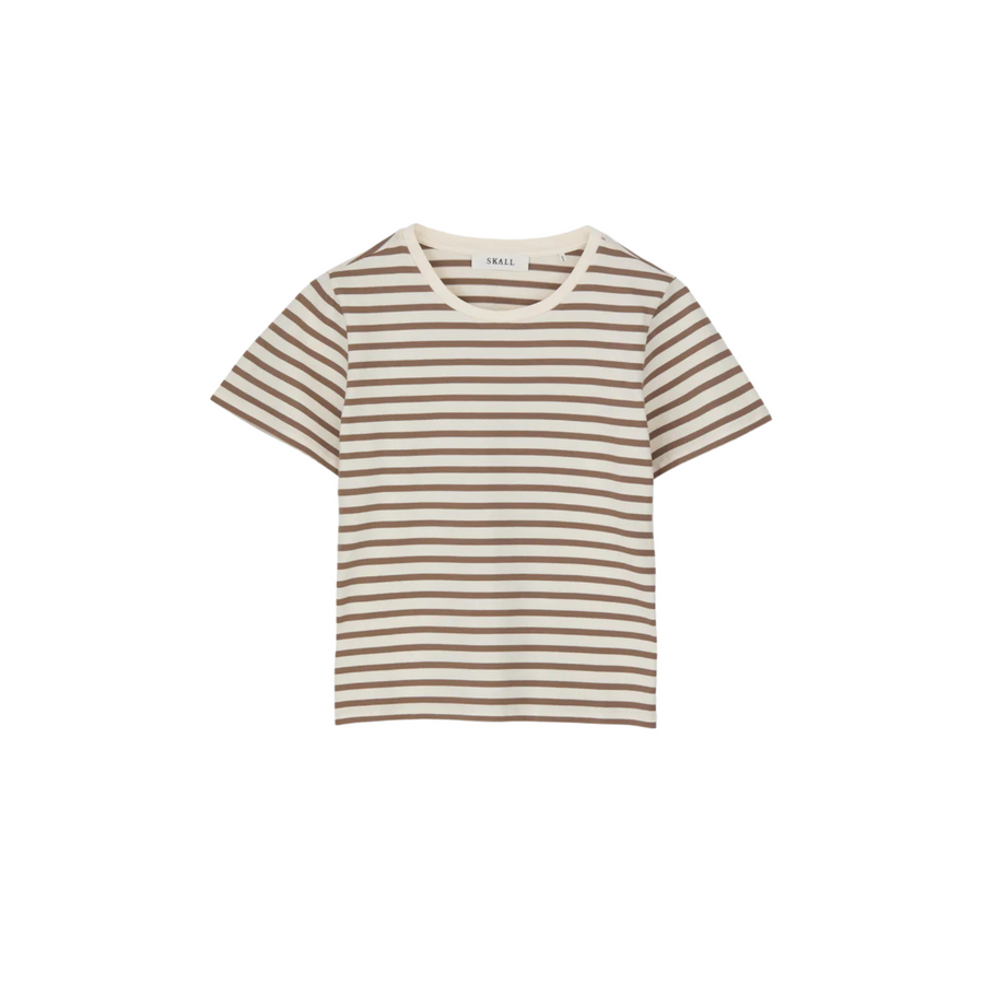 Skall Studio • Loui Regular Tee • Light Brown/White Stripe