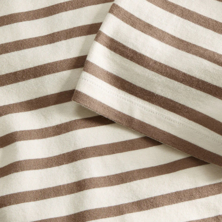 Skall Studio • Loui Regular Tee • Light Brown/White Stripe