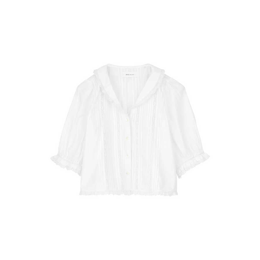 Skall Studio • Magnolia Short Sleeve Blouse • Optic White