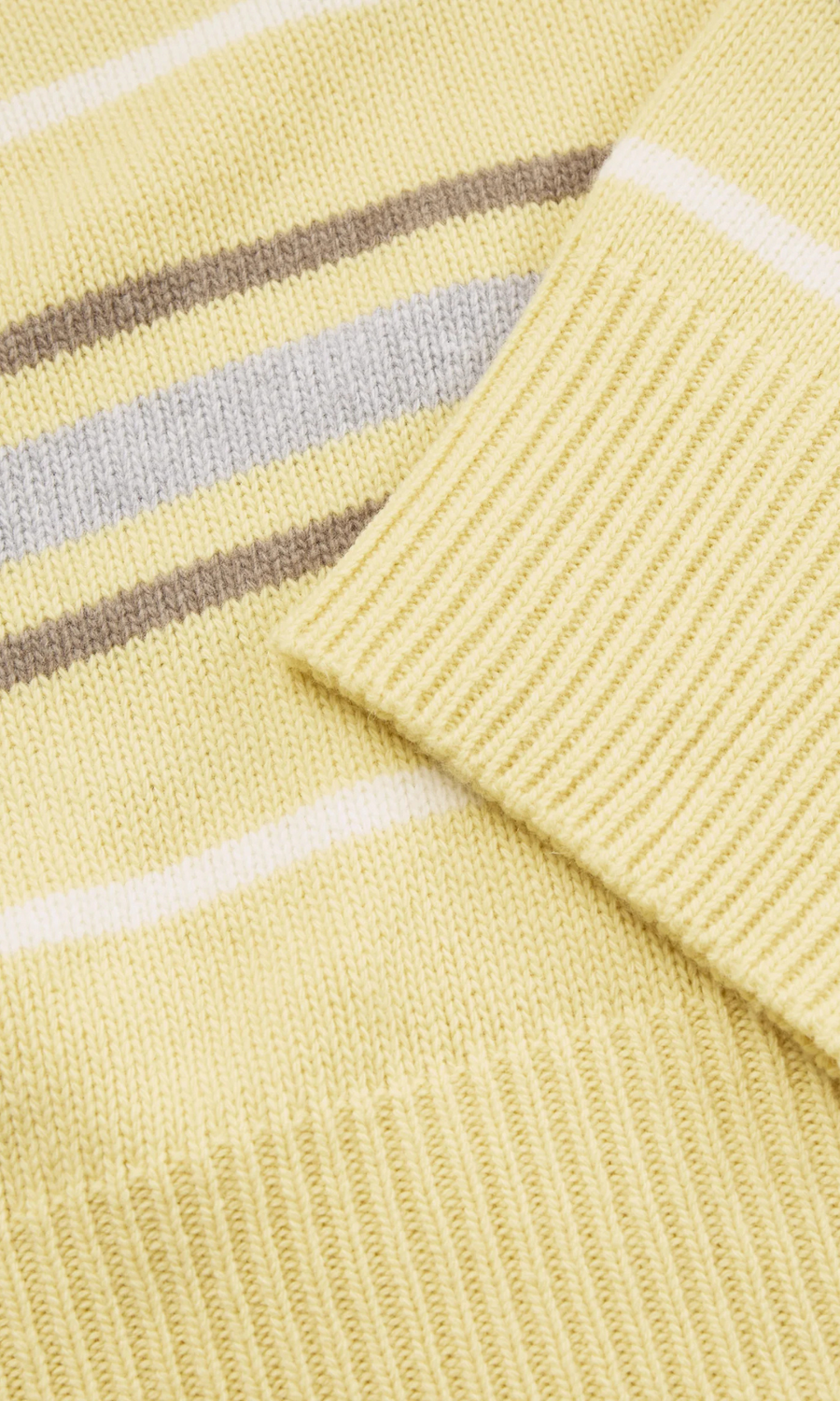Skall Studio • Paul V-Neck Jumper • Yellow/Grey Stripe