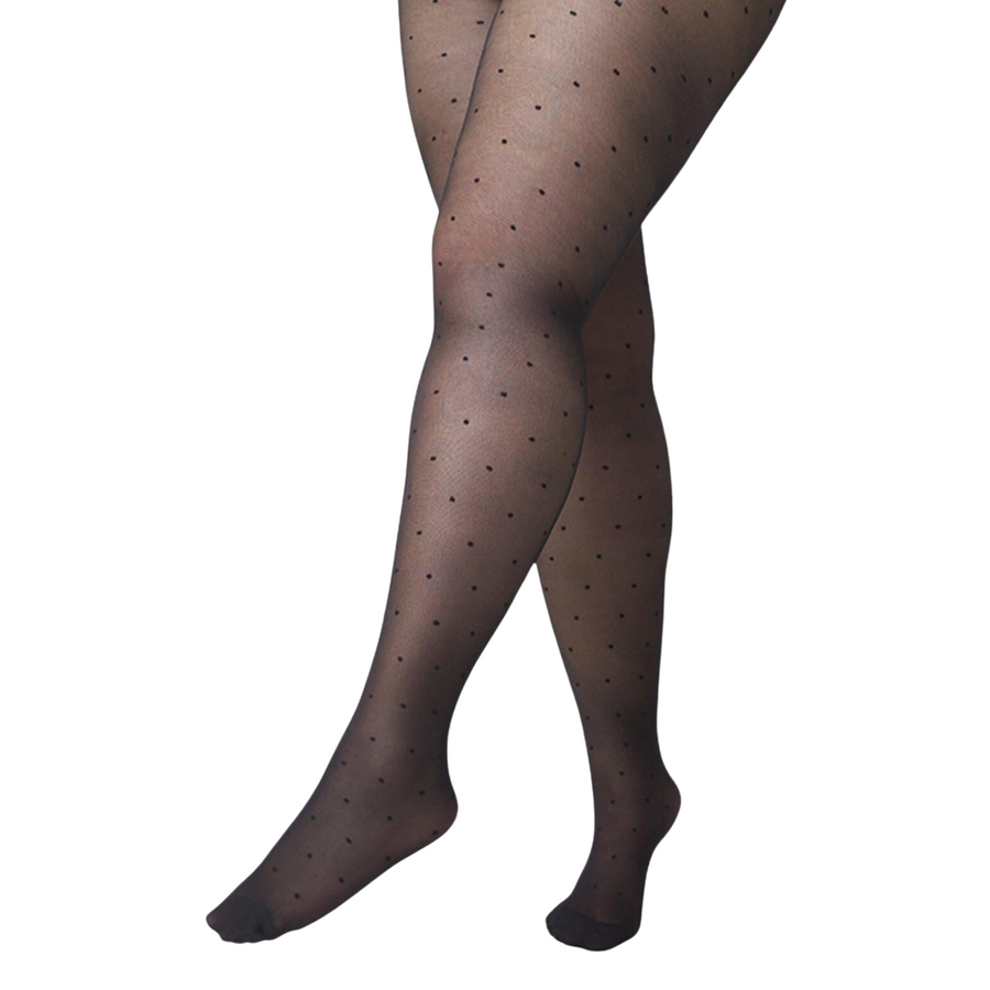 Swedish Stockings • Doris Dots Tights • Black 40 Denier