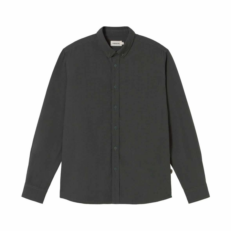Thinking Mu • Ant Shirt • Dark Eucalyptus Microchecks