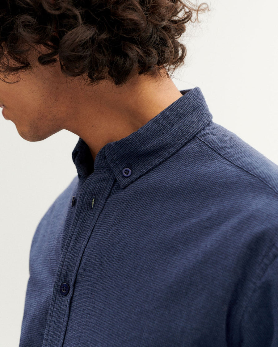 Thinking Mu • Ant Shirt • Indigo Microchecks