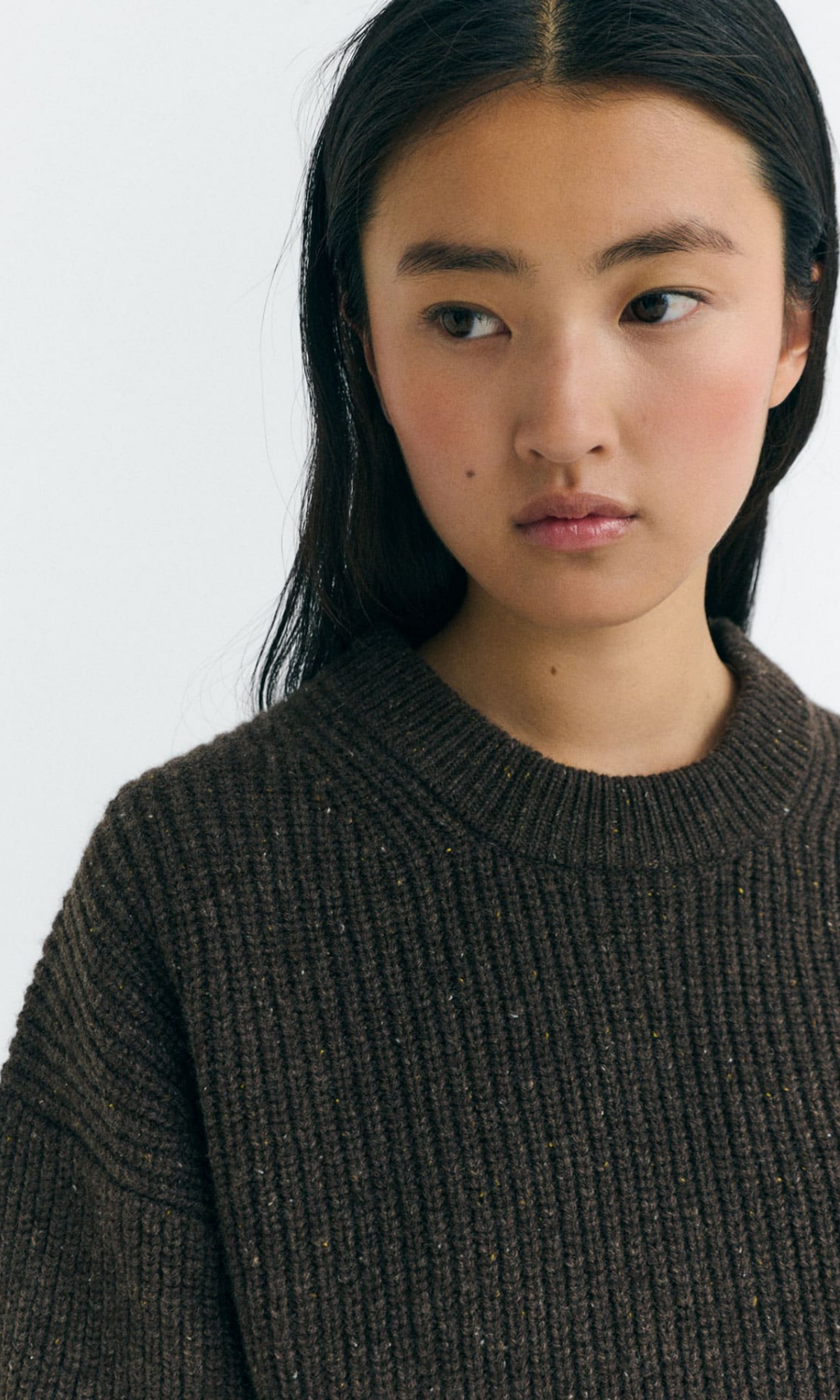 Thinking Mu • Carmen Knitted Sweater • Brown
