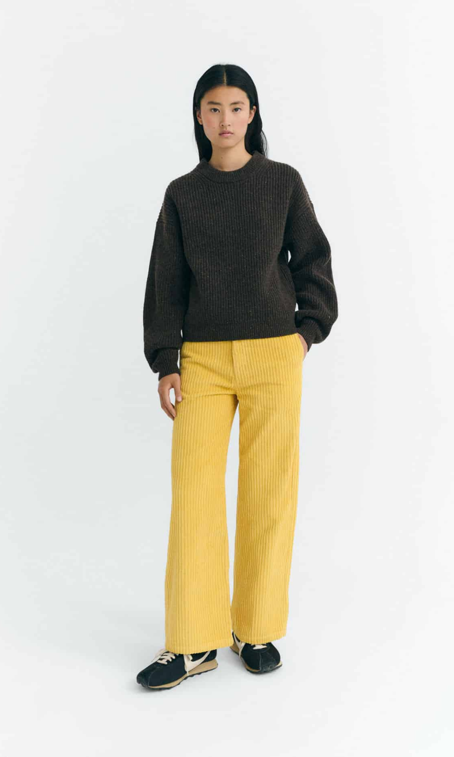 Thinking Mu • Carmen Knitted Sweater • Brown