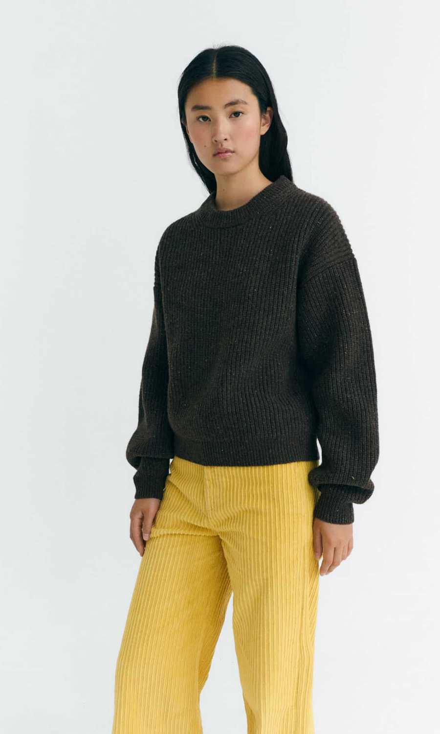 Thinking Mu • Carmen Knitted Sweater • Brown