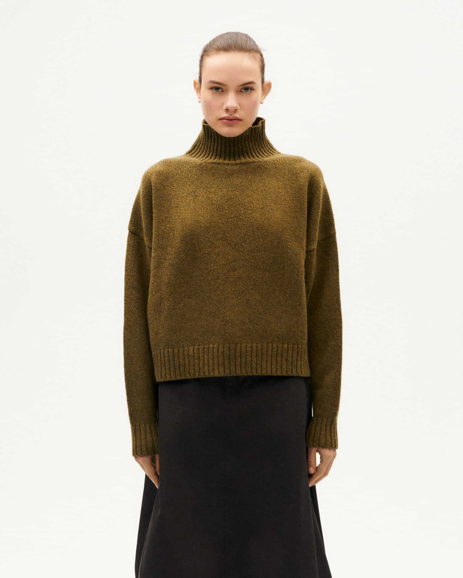 Thinking Mu • Idra Knitted Sweater • Caper Melange