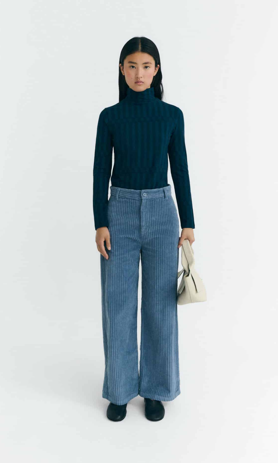 Thinking Mu • Karina Pants • Fuzz Blue Corduroy