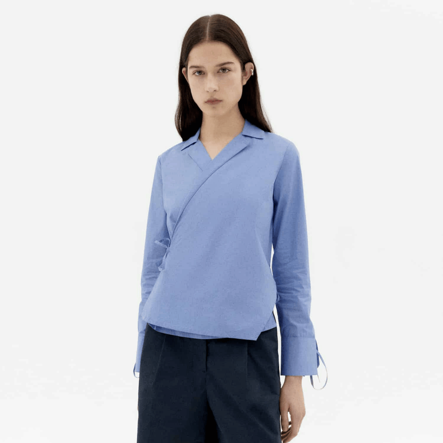 Thinking Mu • Lenie Blouse • Persian Blue