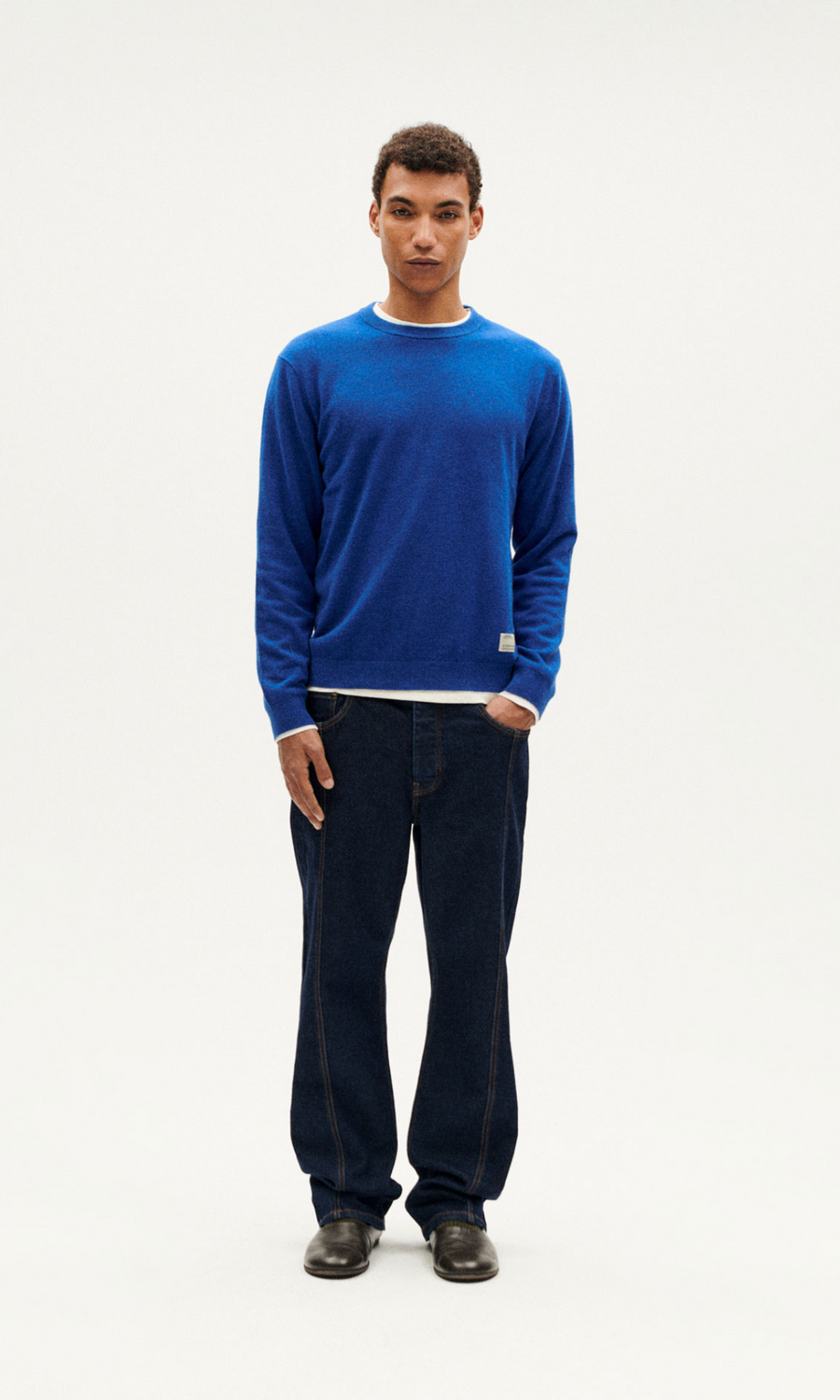 Thinking Mu • Lucien Knitted Sweater • Indigo Blue