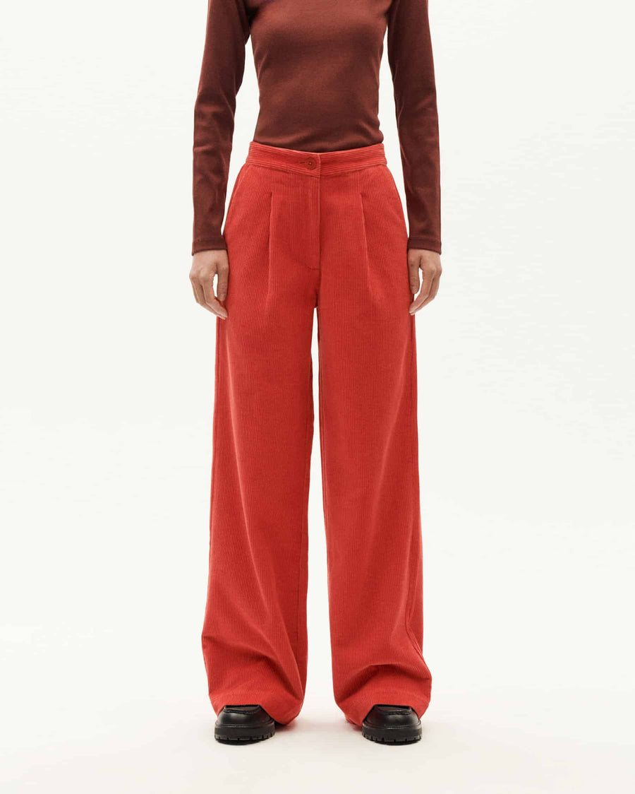 Thinking Mu • Manolita Pants • Goji Red Corduroy