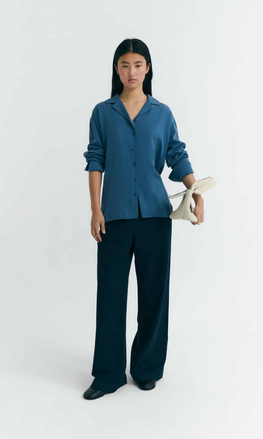 Thinking Mu • Sira Blouse • Sea Blue