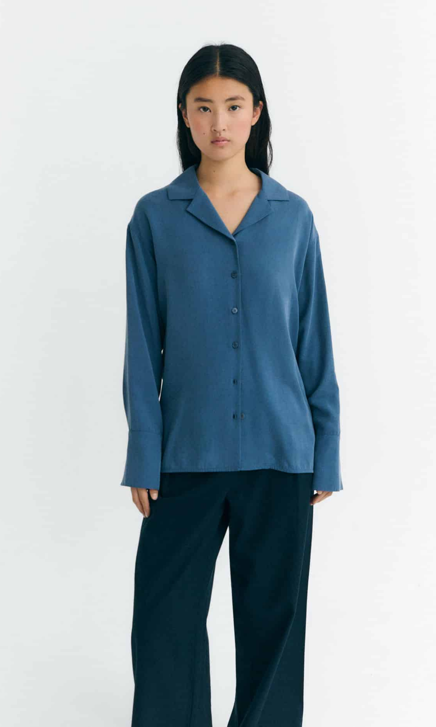 Thinking Mu • Sira Blouse • Sea Blue