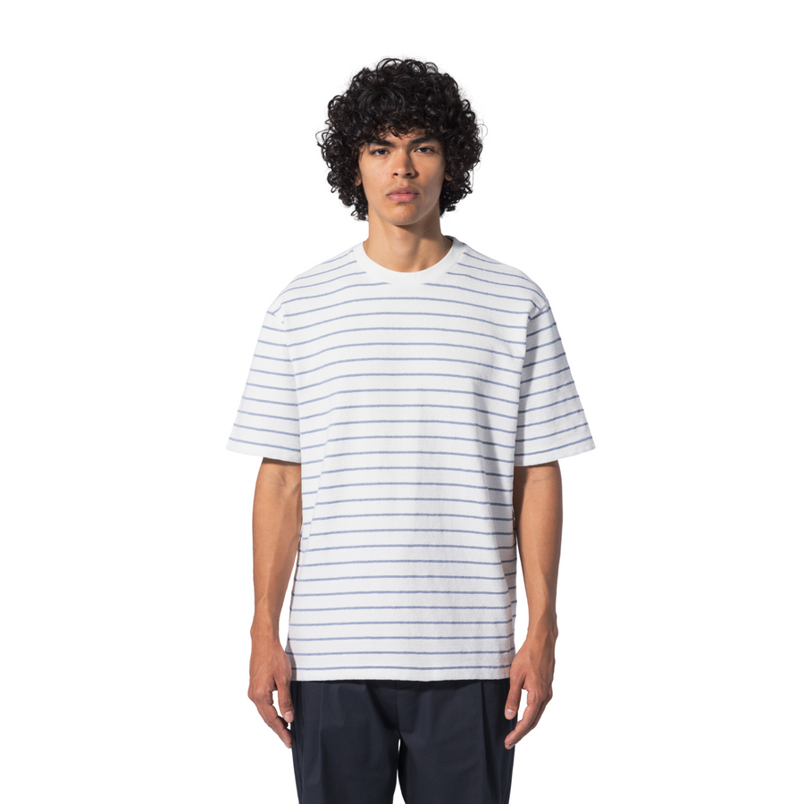 Unfeigned • Basic Terry Cloth T-Shirt • Marine Stripes