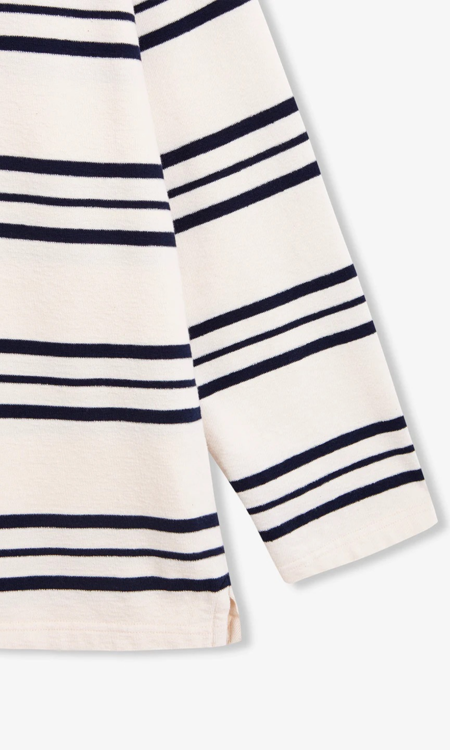 Unfeigned • Long Sleeve Oversized T-Shirt • Terry Dark Navy Stripes