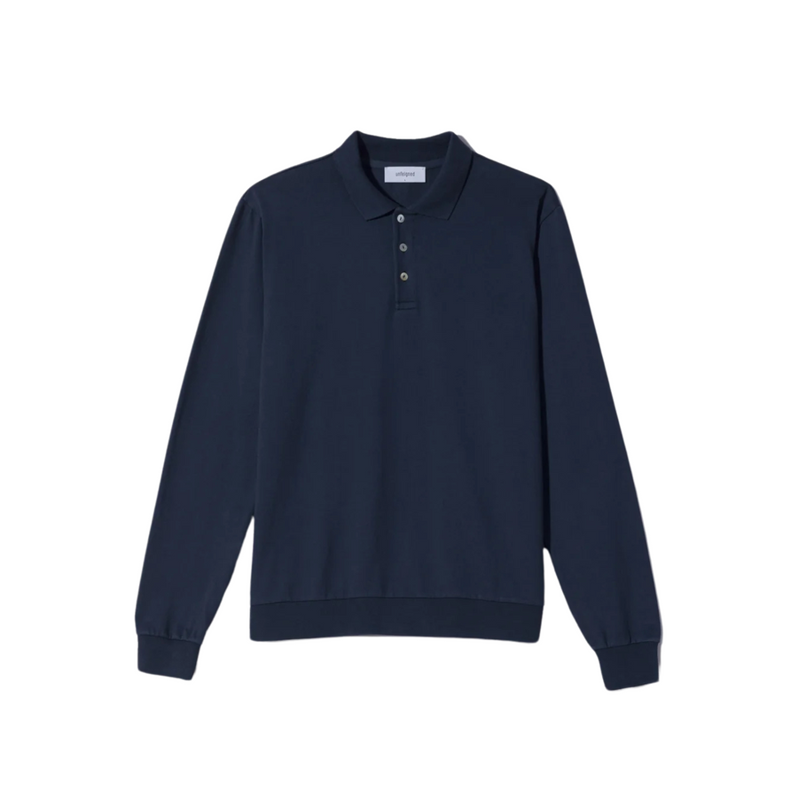 Unfeigned • Long Sleeve Polo • Navy Blue