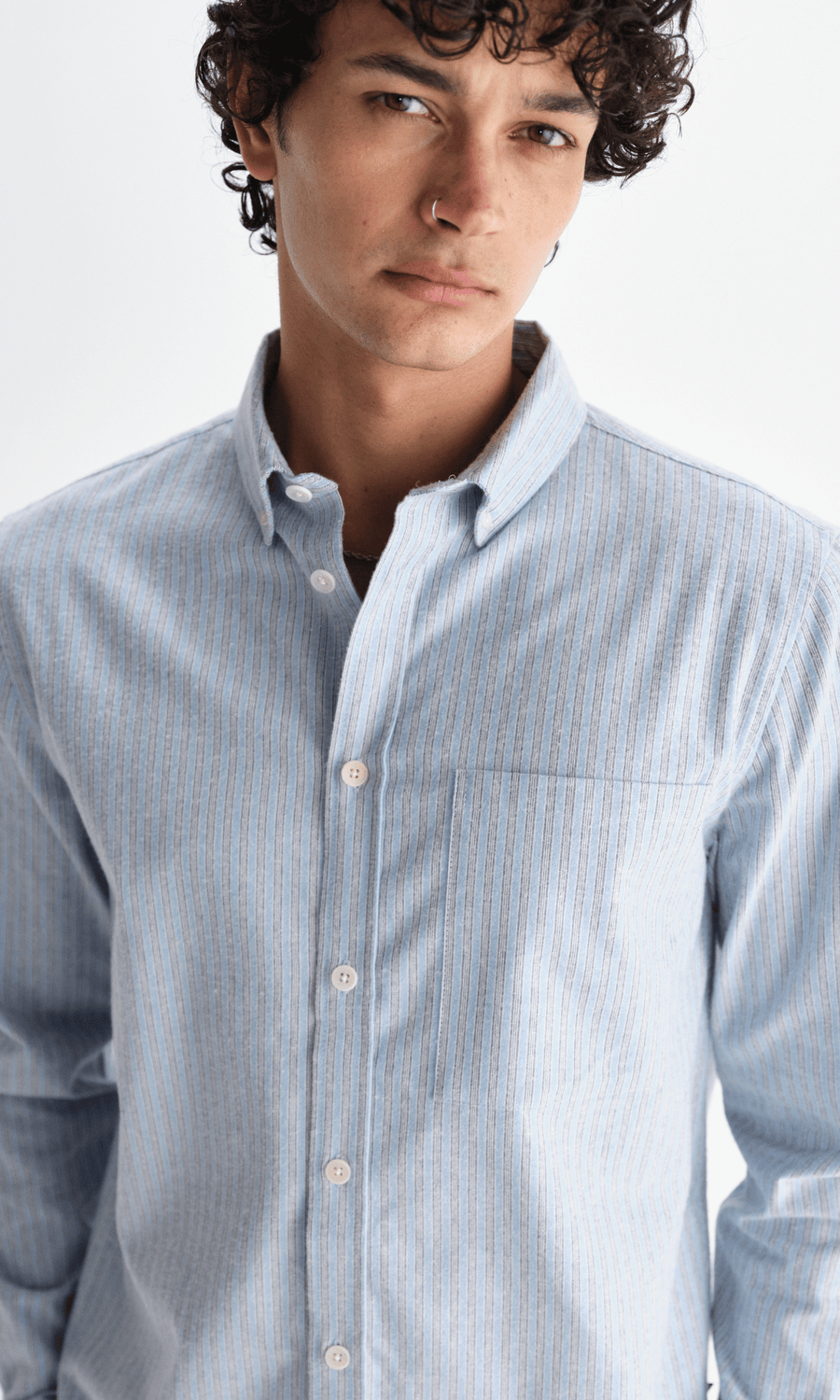 Wax London • Abingdon Shirt • Blue Prep Stripe