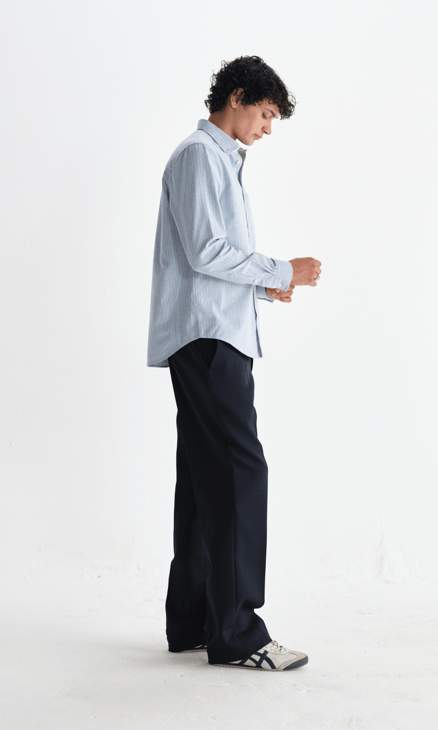 Wax London • Abingdon Shirt • Blue Prep Stripe
