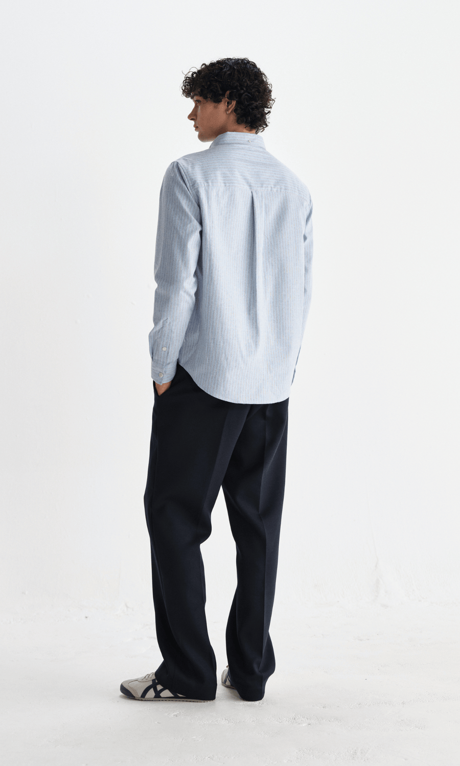 Wax London • Abingdon Shirt • Blue Prep Stripe