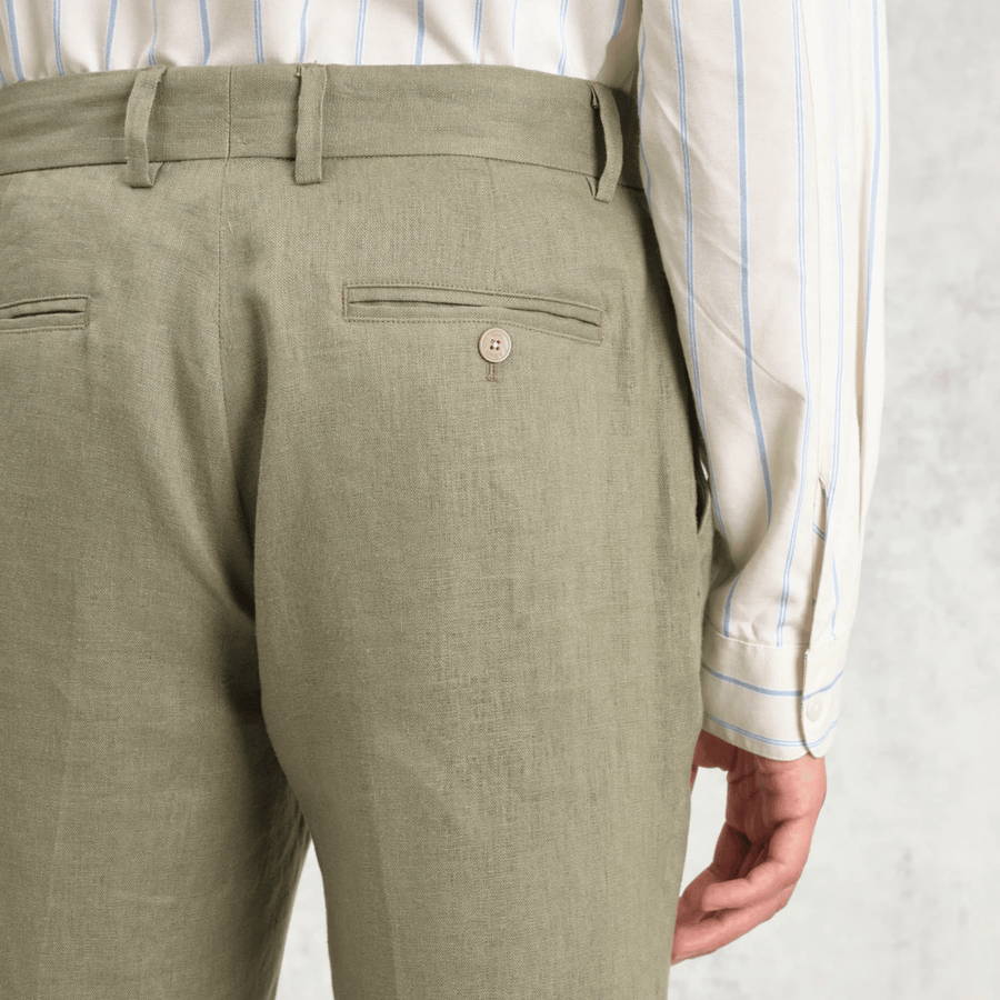 Wax London • Alp Smart Trousers • Khaki Linen