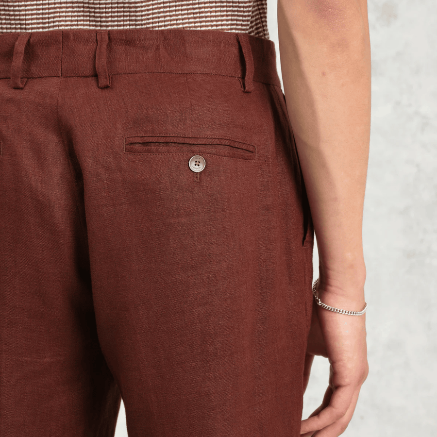 Wax London • Alp Smart Trousers • Merlot Linen