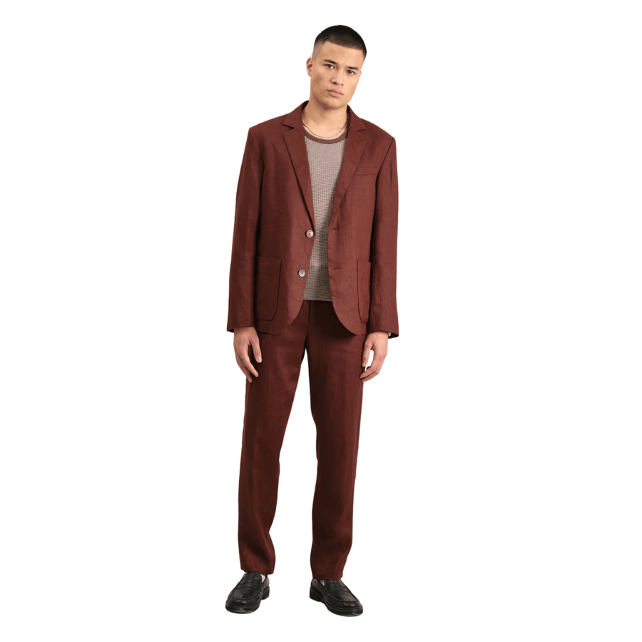 Wax London • Alp Smart Trousers • Merlot Linen