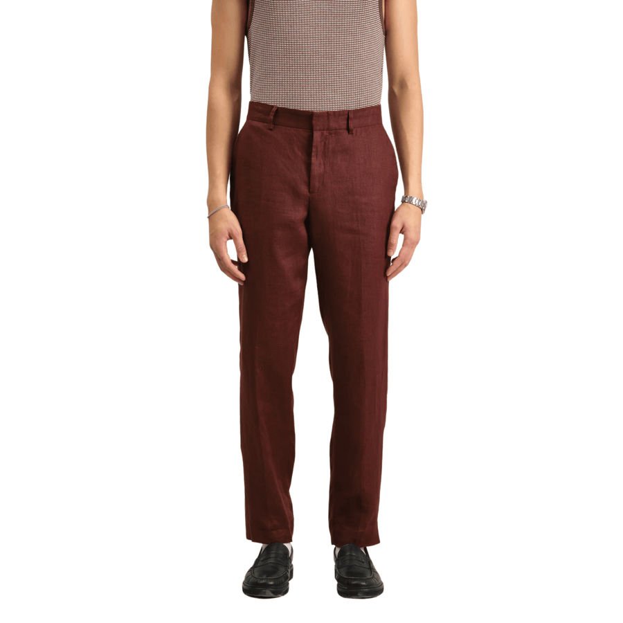 Wax London • Alp Smart Trousers • Merlot Linen