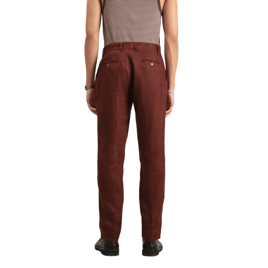 Wax London • Alp Smart Trousers • Merlot Linen