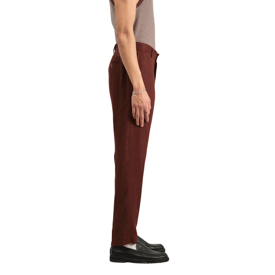 Wax London • Alp Smart Trousers • Merlot Linen