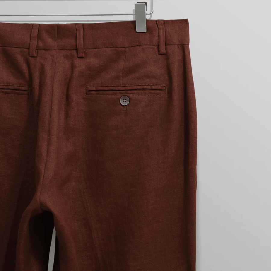 Wax London • Alp Smart Trousers • Merlot Linen