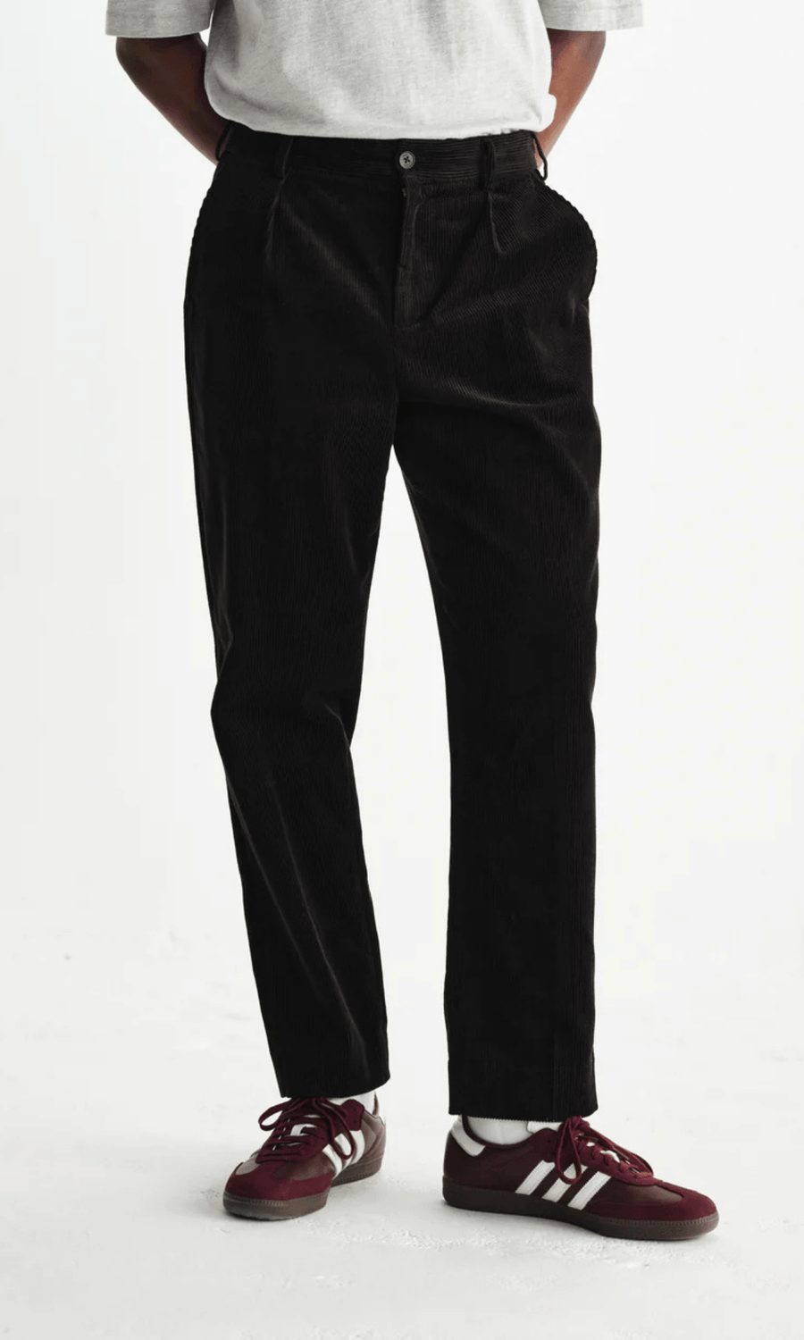 Wax London • Aubyn Trousers • Black Soft Corduroy