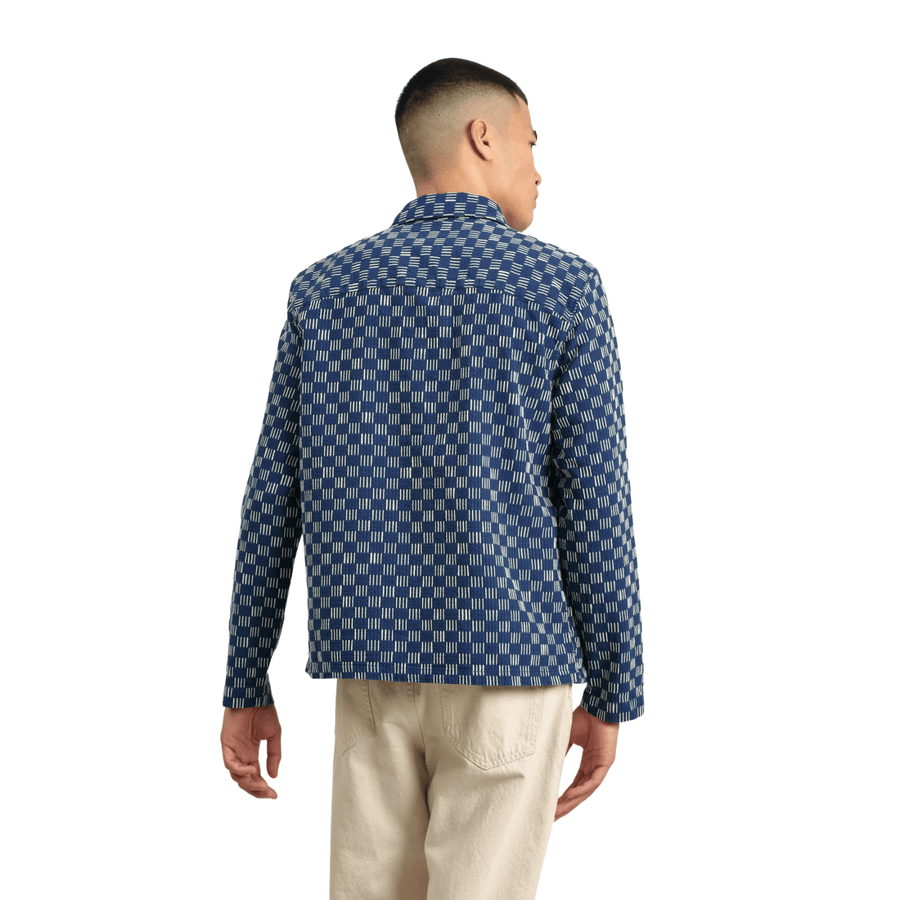 Wax London • Breton Overshirt • Indigo/Ecru Grid